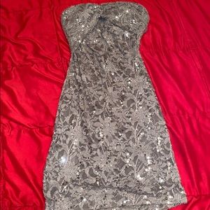 Strapless lace dress